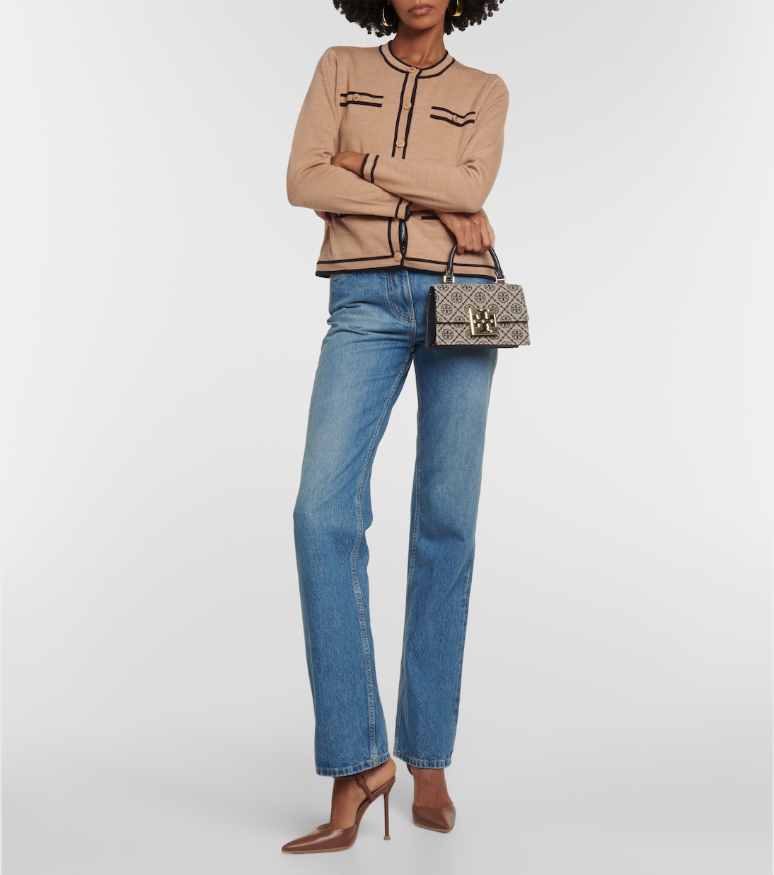 T Monogram Mini jacquard tote bag  | Tory Burch