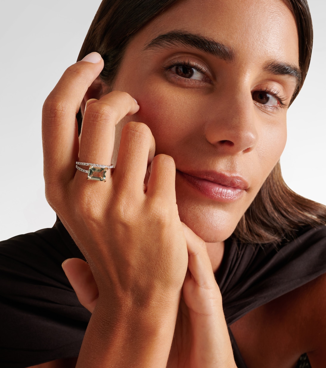 Anello in oro 14kt con diamanti e ametista per giovani stili unici