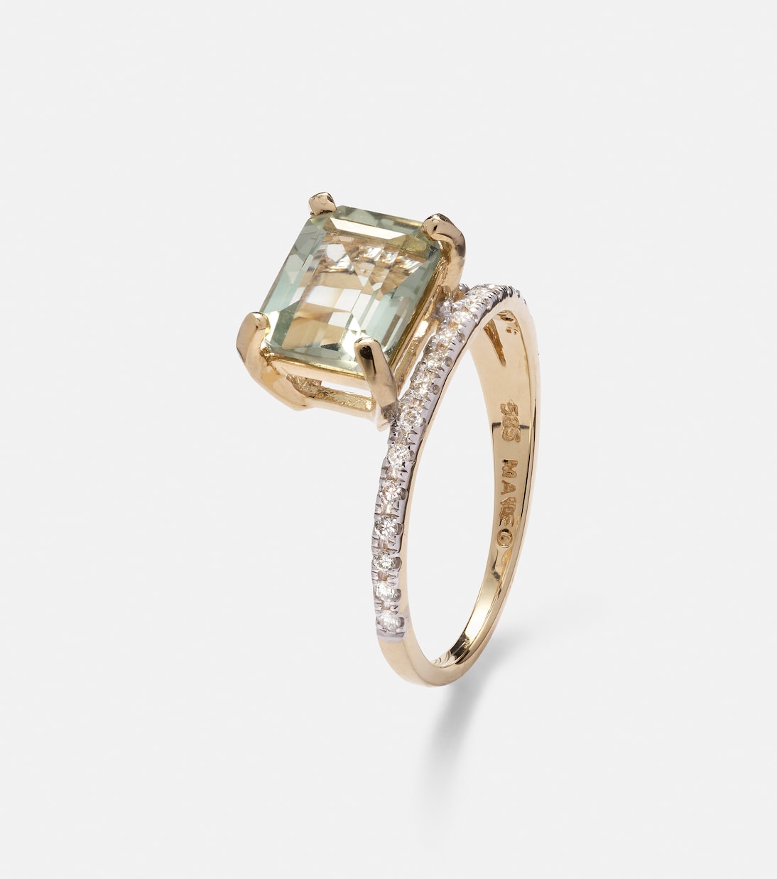 Anello in oro 14kt con diamanti e ametista per giovani stili unici