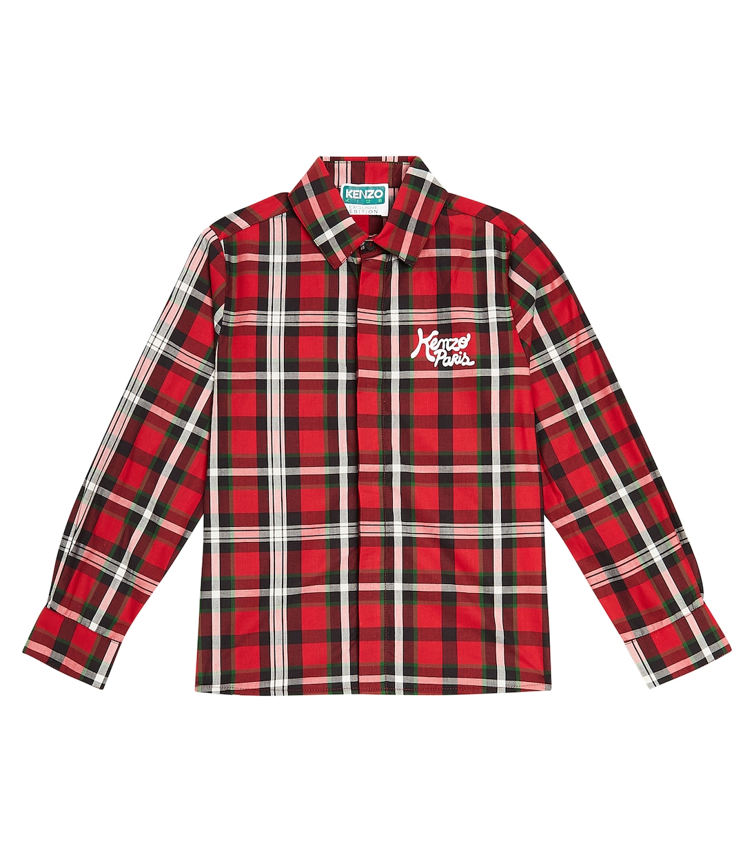Checked printed cotton shirt | Kenzo Kids