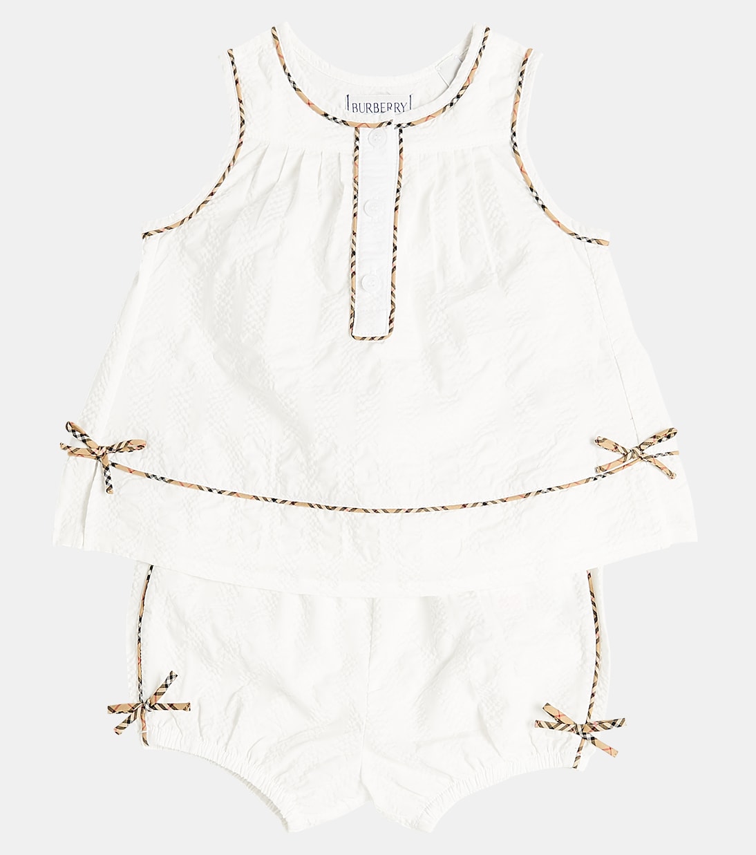 Bébé – Set top, short et chapeau en coton | Burberry Kids