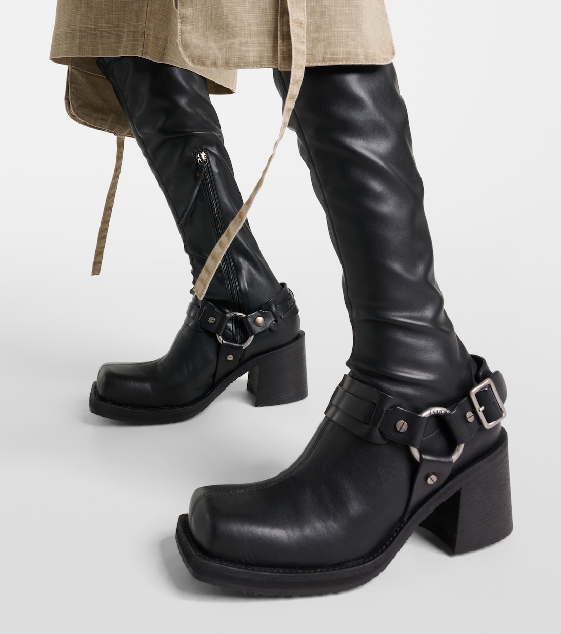 Botas altas de piel con plataforma | Acne Studios