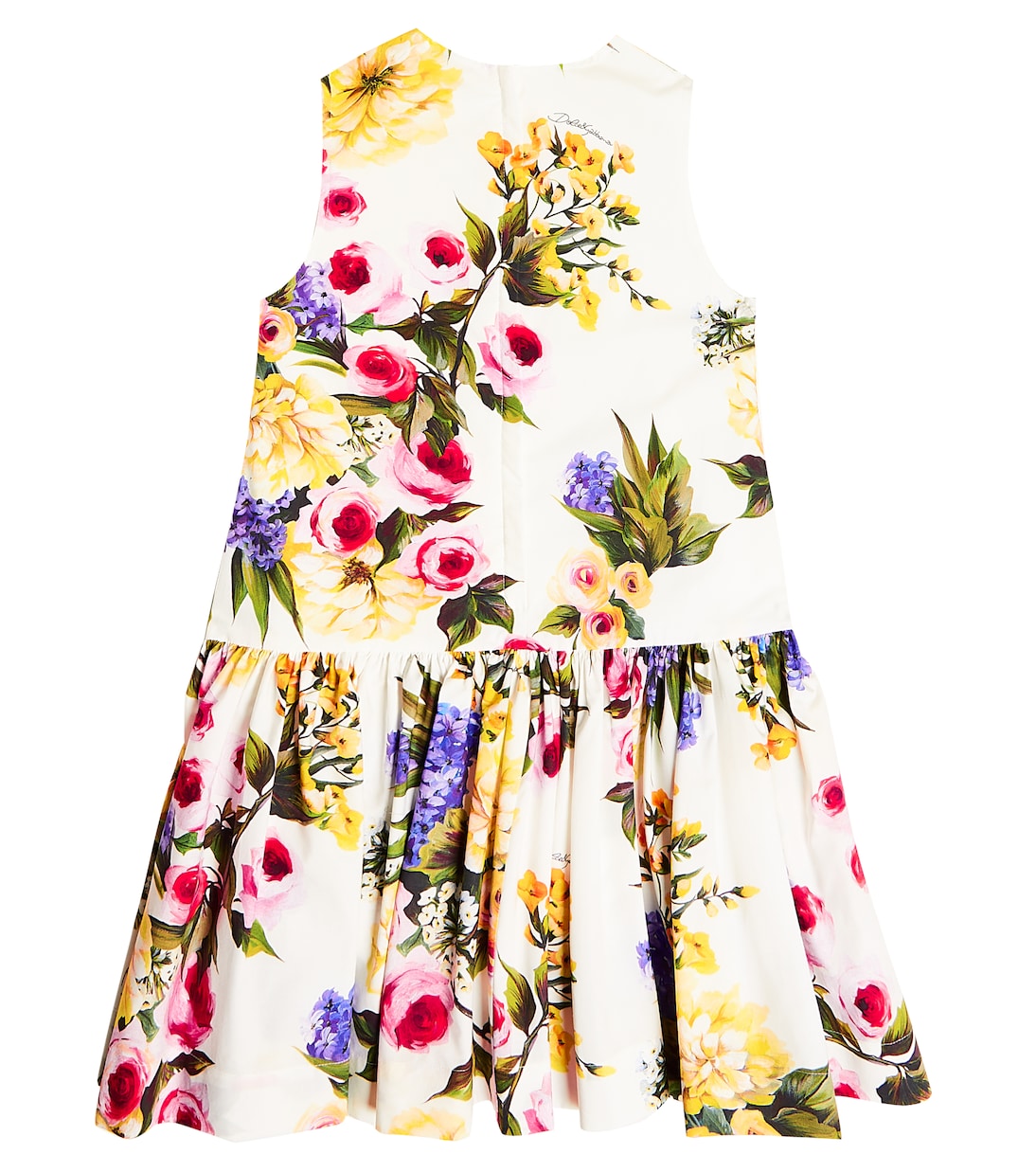 Abito in popeline di cotone con stampa | Dolce&Gabbana Kids