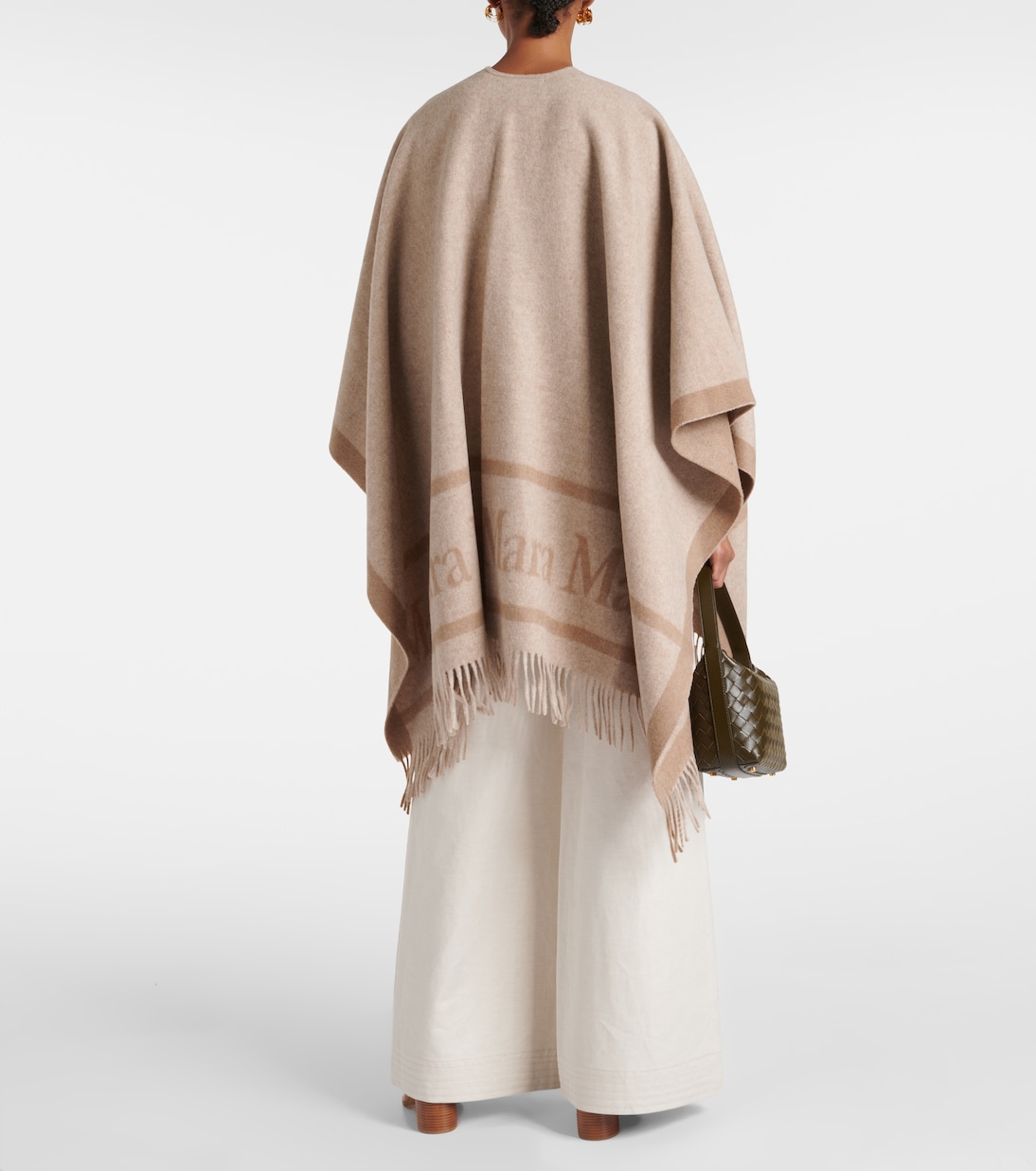 Poncho Logo in jacquard di lana | Max Mara