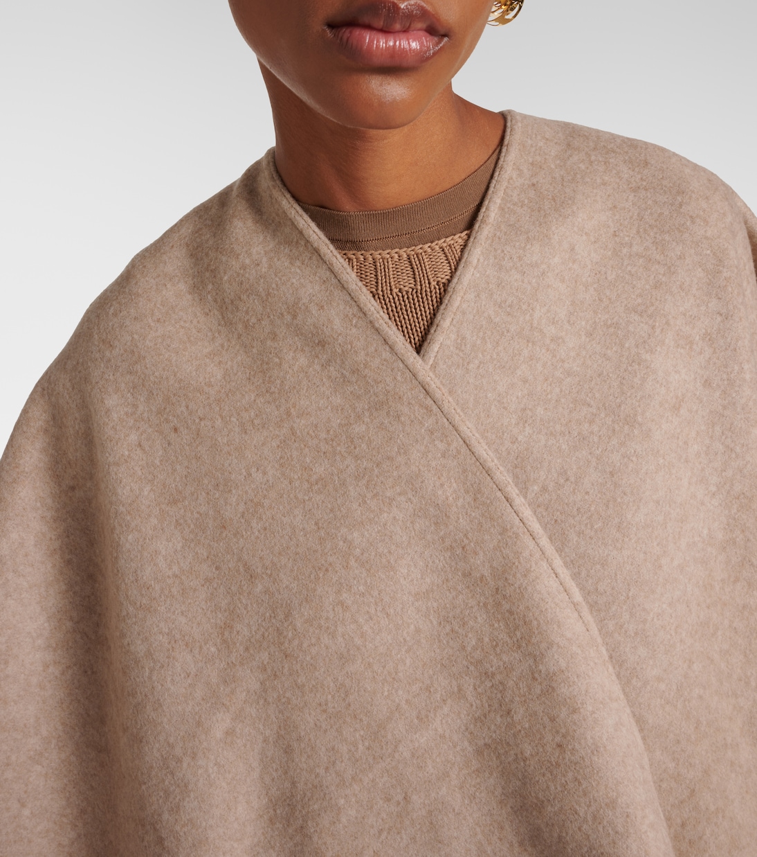 Poncho Logo in jacquard di lana | Max Mara