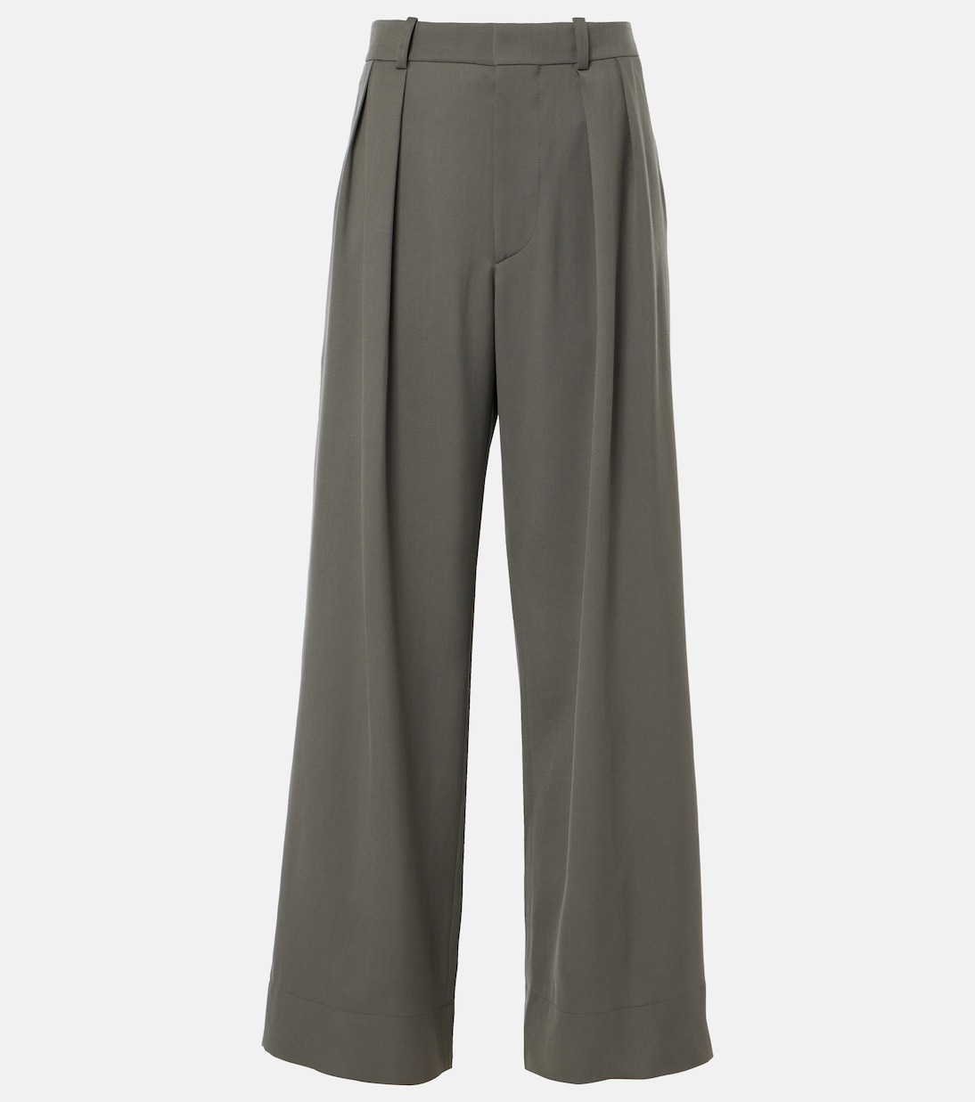 High-rise wool wide-leg pants | Wardrobe.NYC
