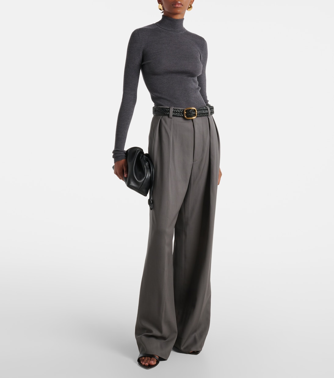 High-rise wool wide-leg pants | Wardrobe.NYC