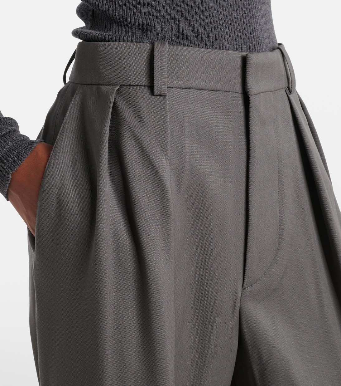High-rise wool wide-leg pants | Wardrobe.NYC