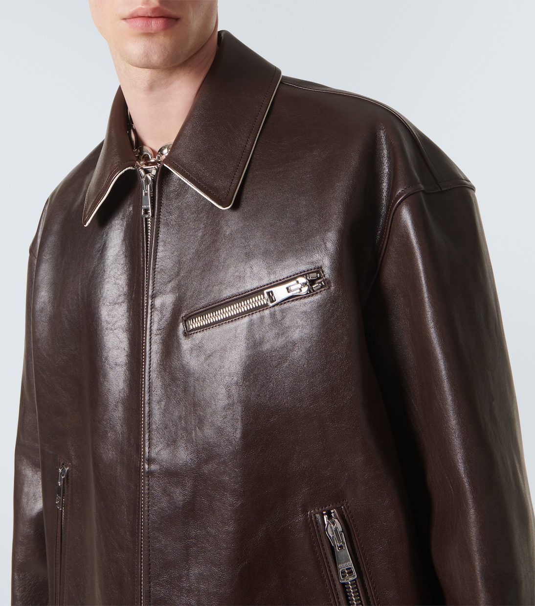 Giacca biker in pelle | Gucci