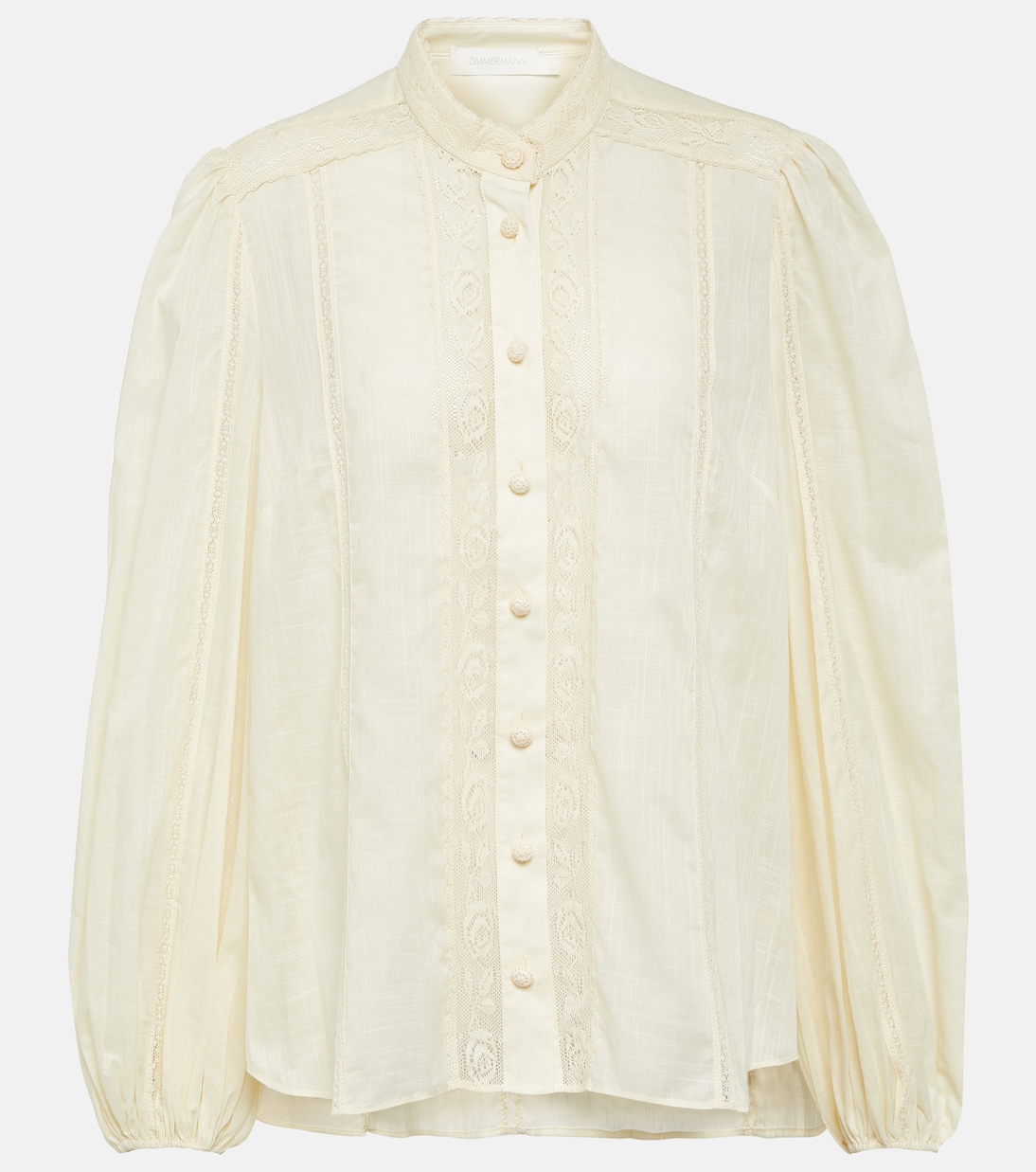 Halliday lace-trimmed cotton shirt | Zimmermann