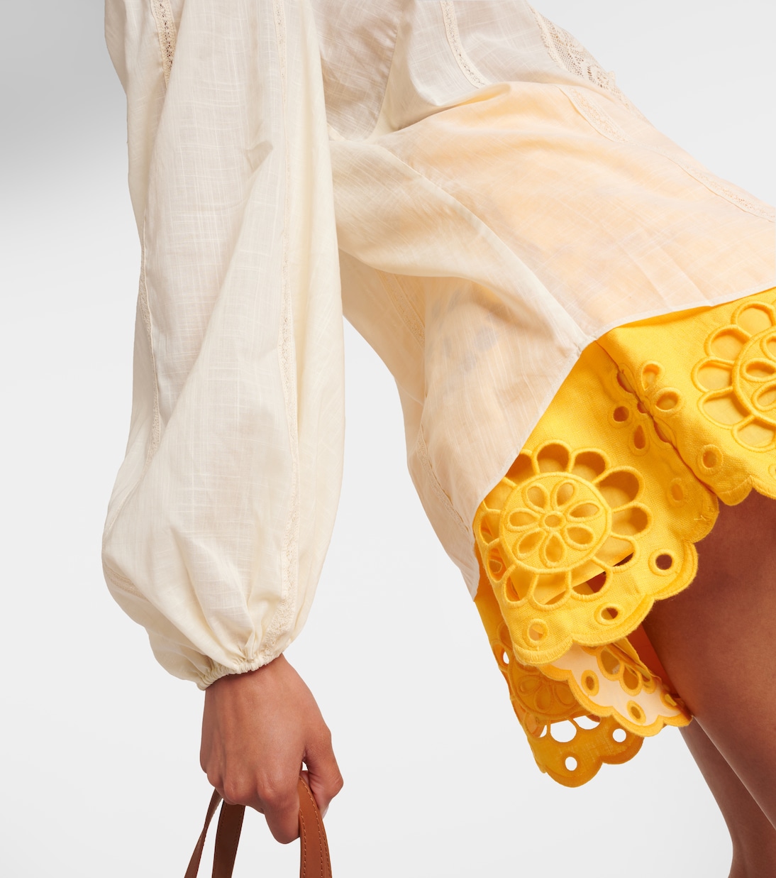 Halliday lace-trimmed cotton shirt | Zimmermann