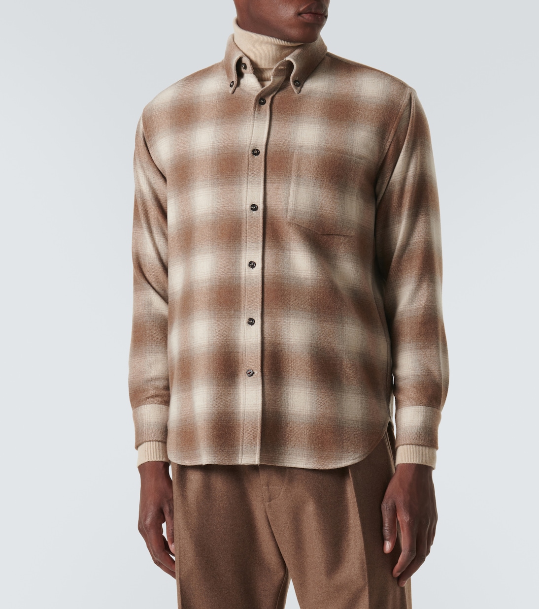 Camicia Jack in tartan di lana e cashmere  | Loro Piana