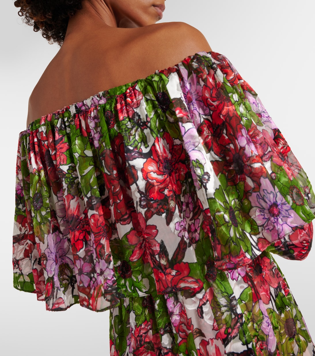 Floria devoré silk-blend chiffon gown | Costarellos