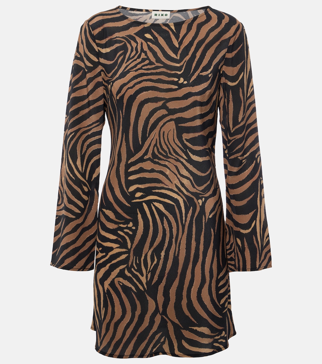 Vestido corto Ridley de seda estampado | Rixo