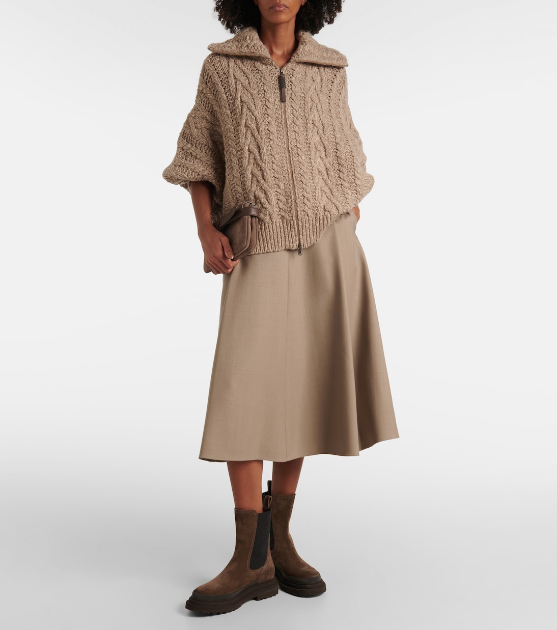 Jupe midi en laine | Brunello Cucinelli