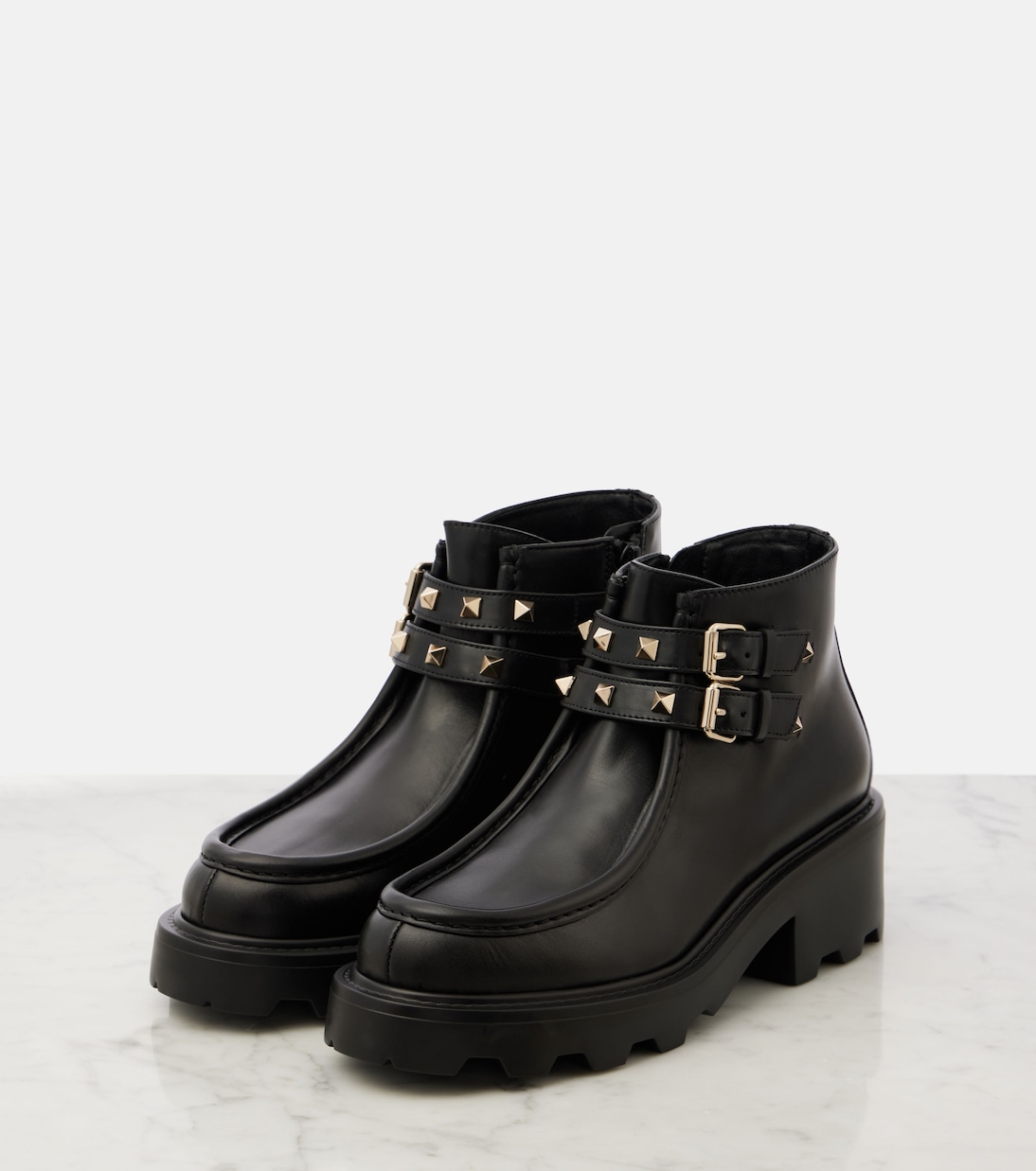 Ankle Boots Rockstud aus Leder | Valentino Garavani