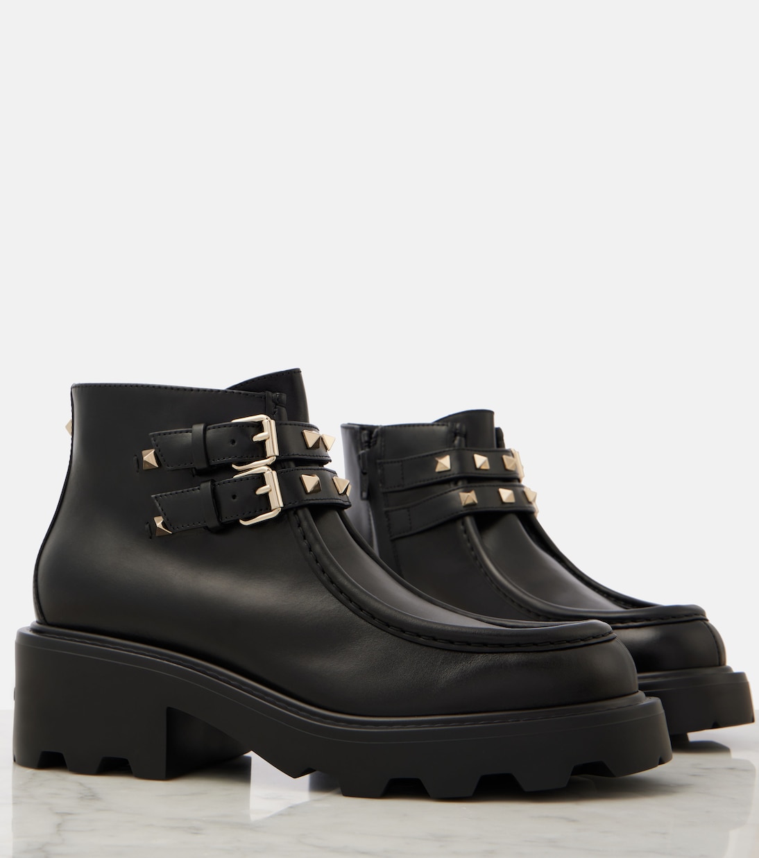 Ankle Boots Rockstud aus Leder | Valentino Garavani