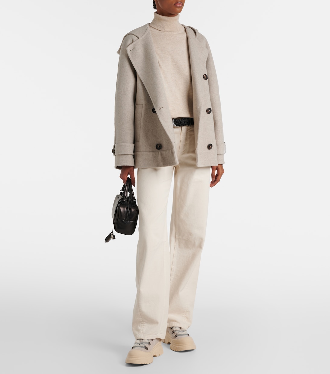 Stivaletti in suede e shearling | Brunello Cucinelli