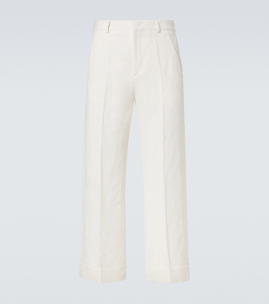 Pantaloni a gamba larga in cotone e lino  | Valentino