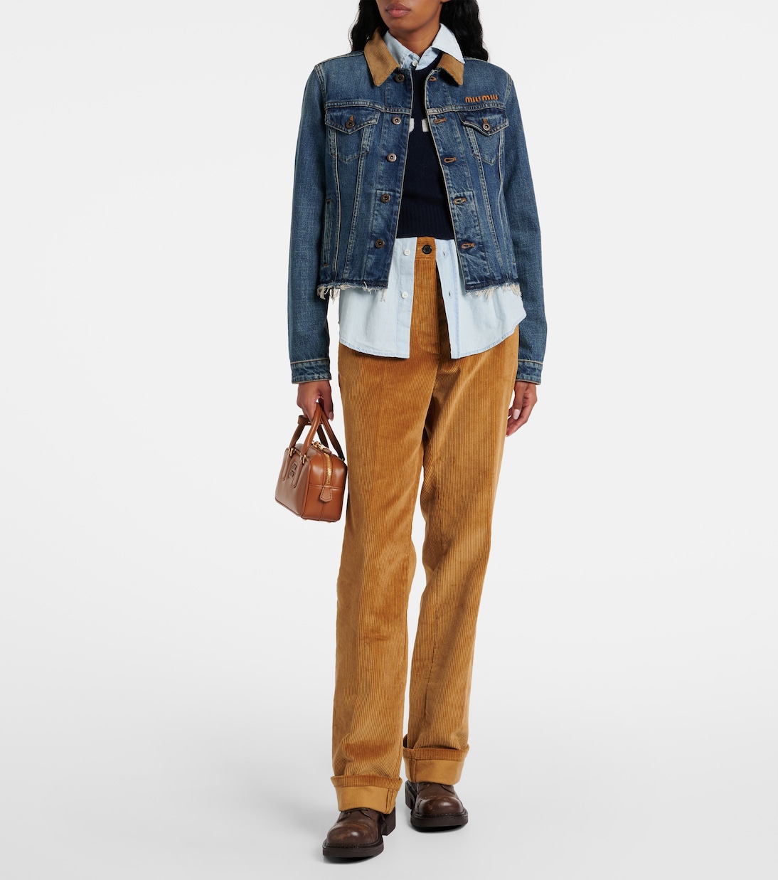 Jeansjacke mit Cord | Miu Miu