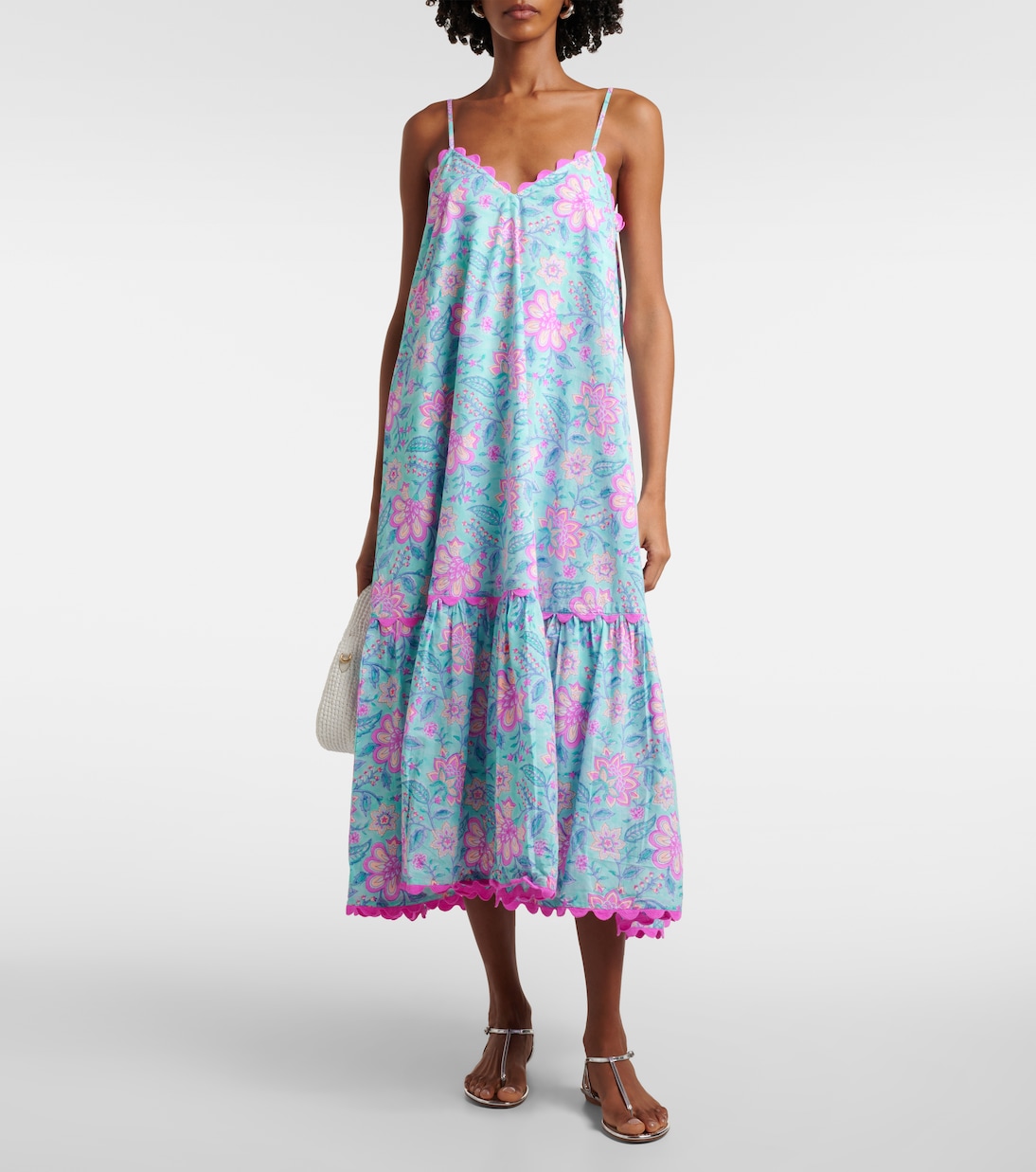 Abito midi in cotone con stampa floreale | Juliet Dunn