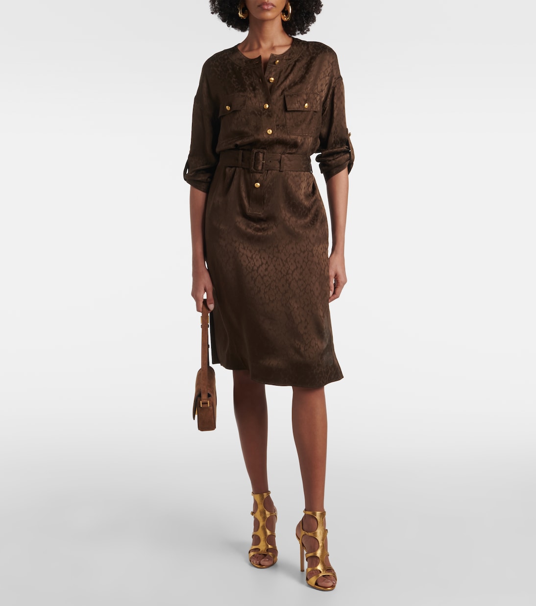 Abito midi in jacquard di seta | Tom Ford