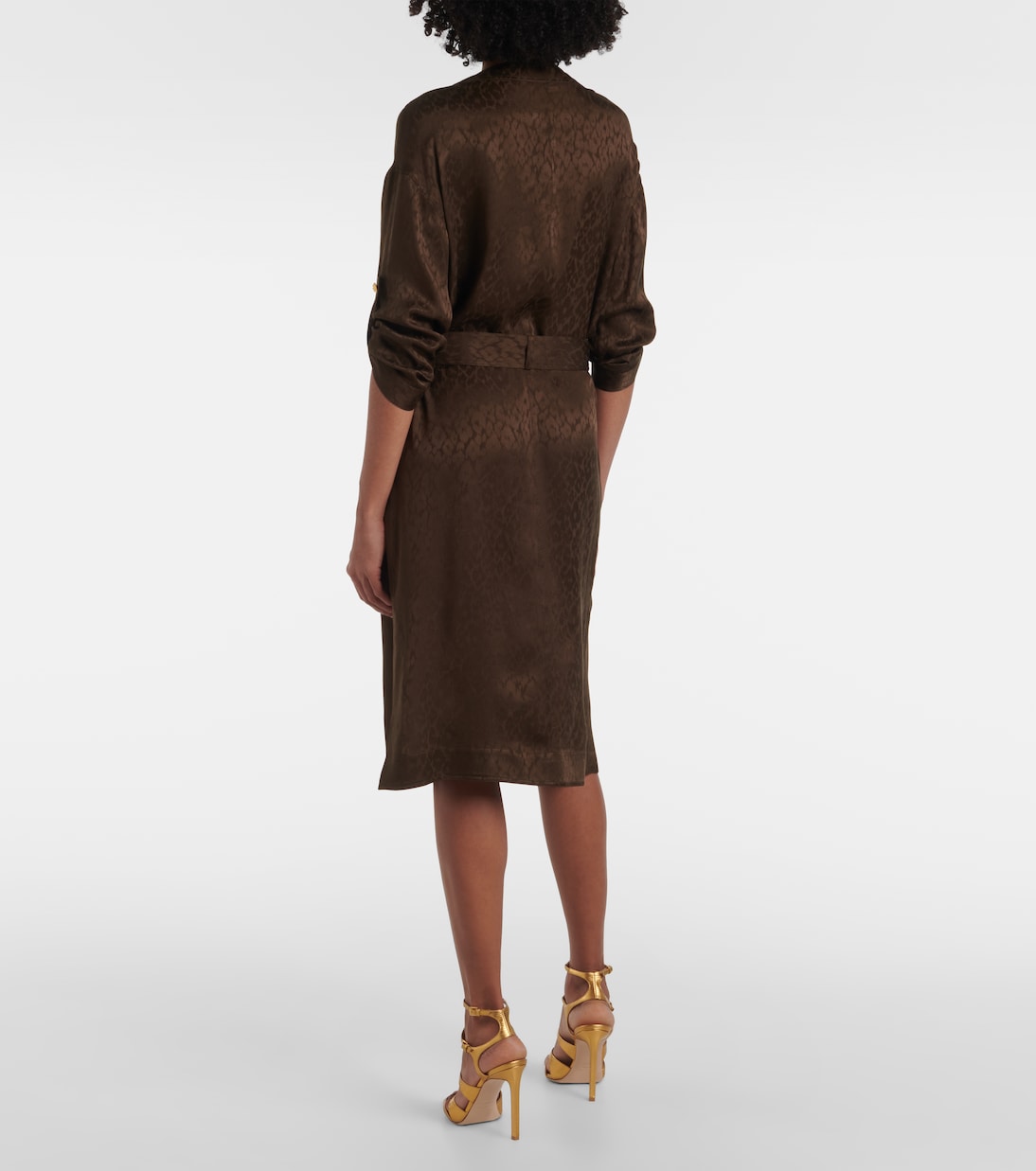 Abito midi in jacquard di seta | Tom Ford