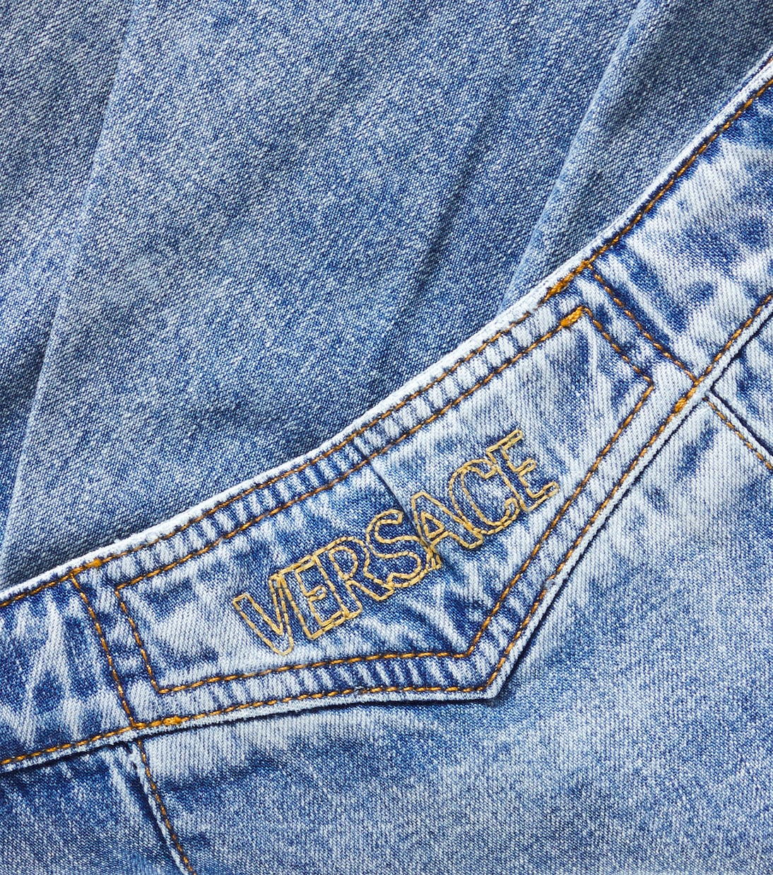 Jupe en jean brodée | Versace Kids