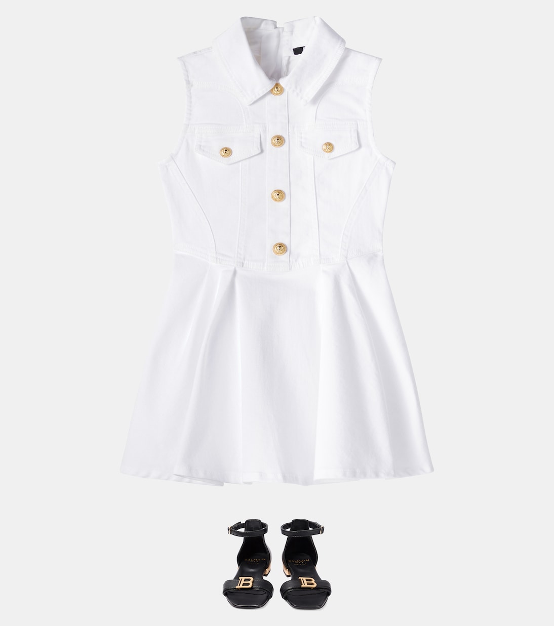 Robe en jean  | Balmain Kids