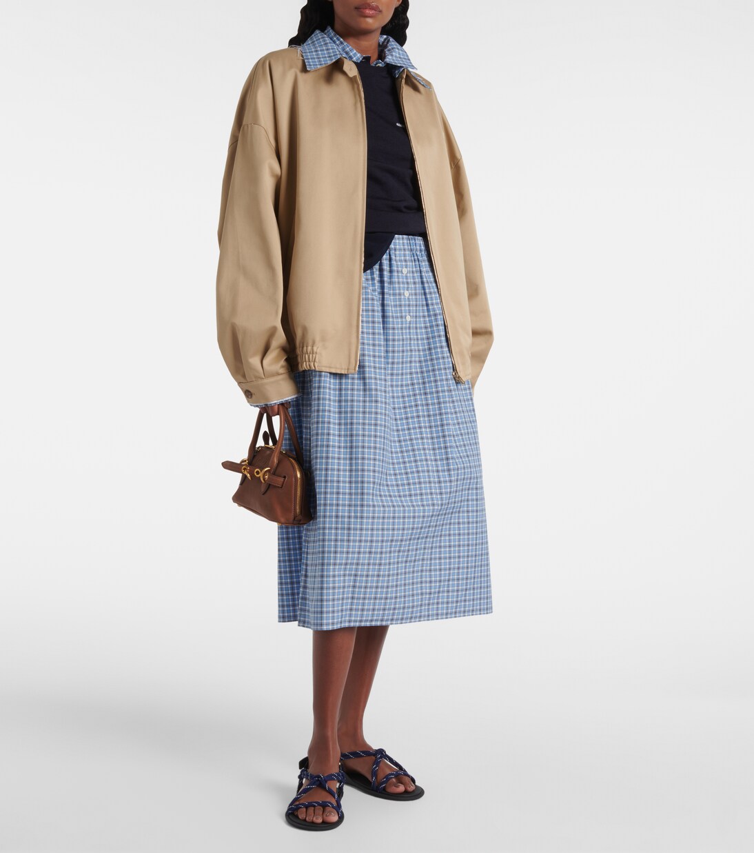 Top in lana vergine a coste | Miu Miu