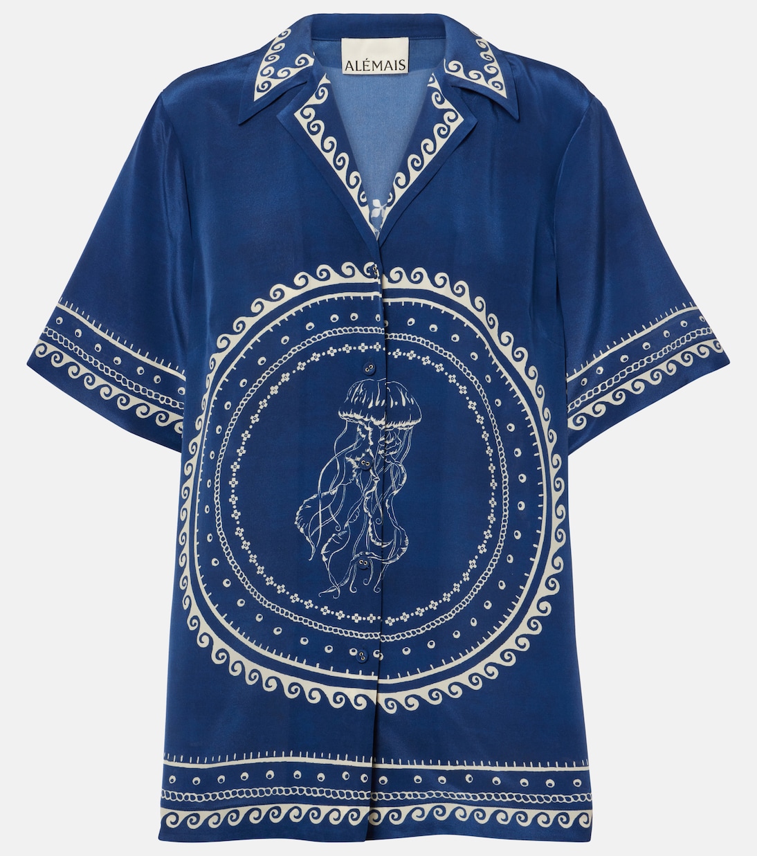 Camicia Oceane in seta con stampa | Alémais