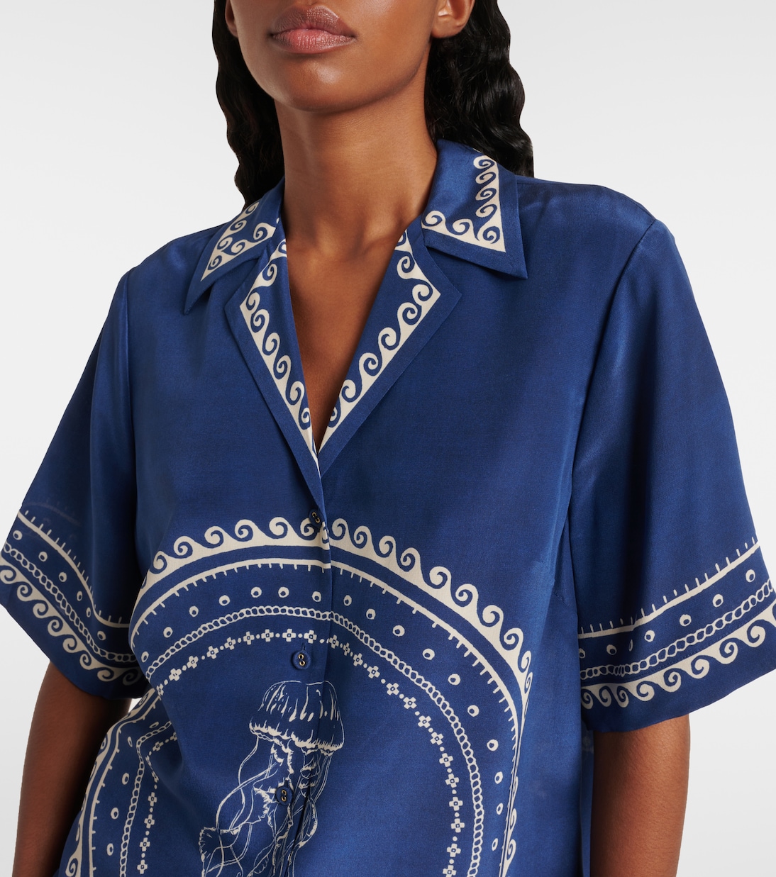 Camicia Oceane in seta con stampa | Alémais