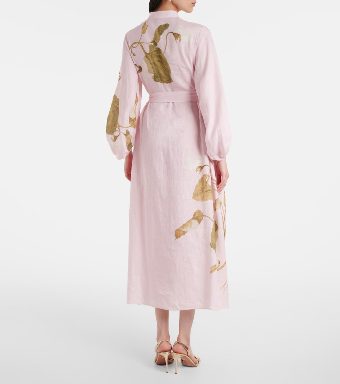 Robe midi imprimée en lin | Erdem