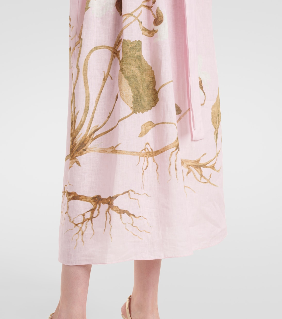 Robe midi imprimée en lin | Erdem