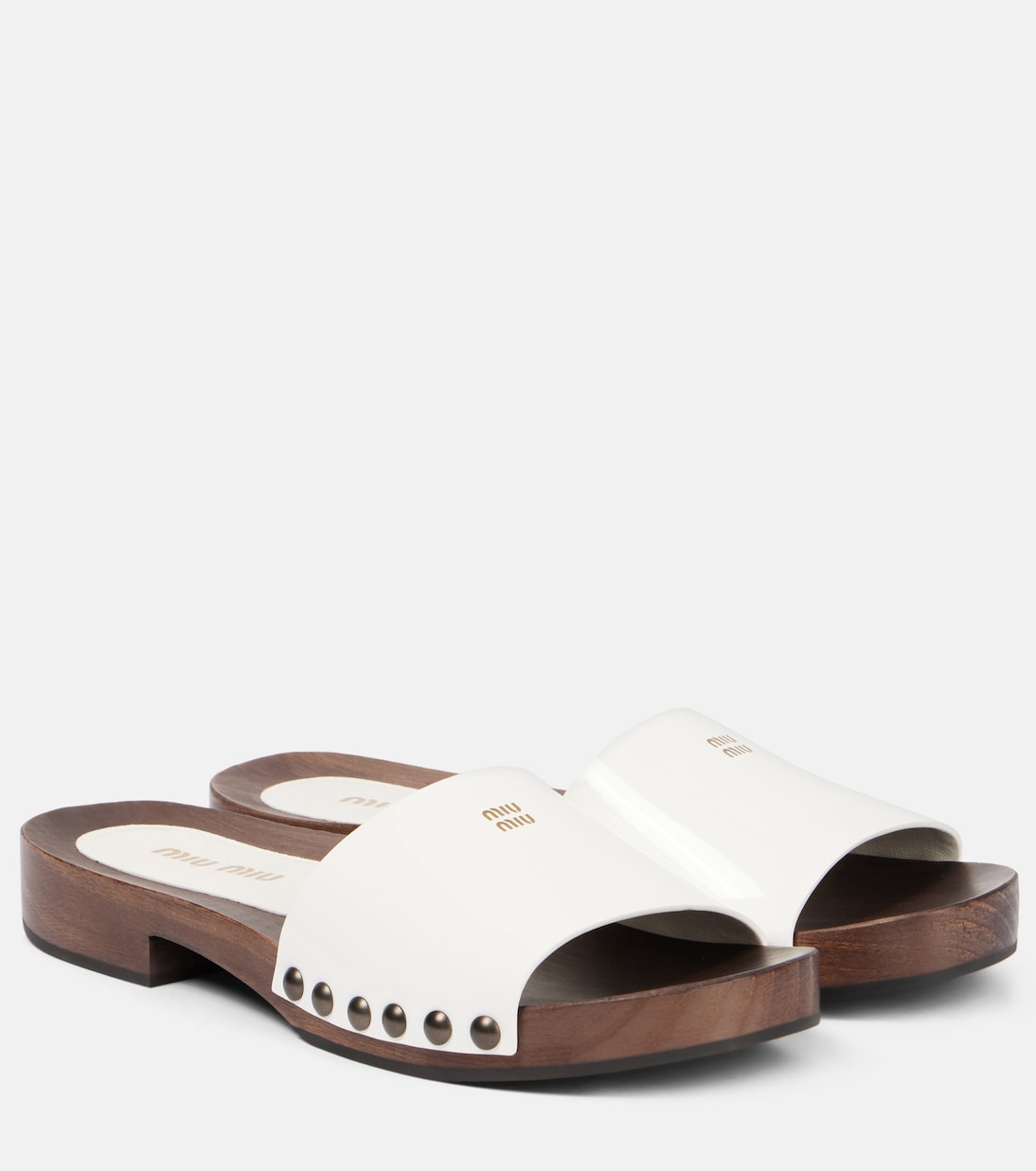 Pantoletten aus Lackleder | Miu Miu
