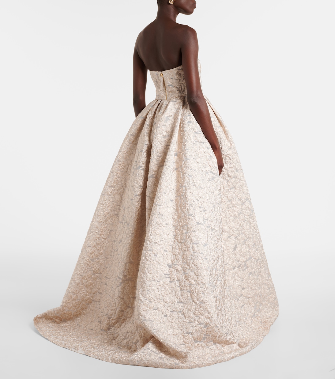 Strapless fil coupé gown | Carolina Herrera