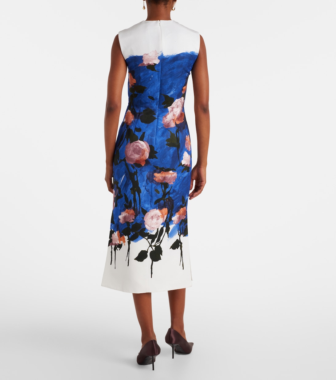 Floral cotton-blend midi dress | Erdem