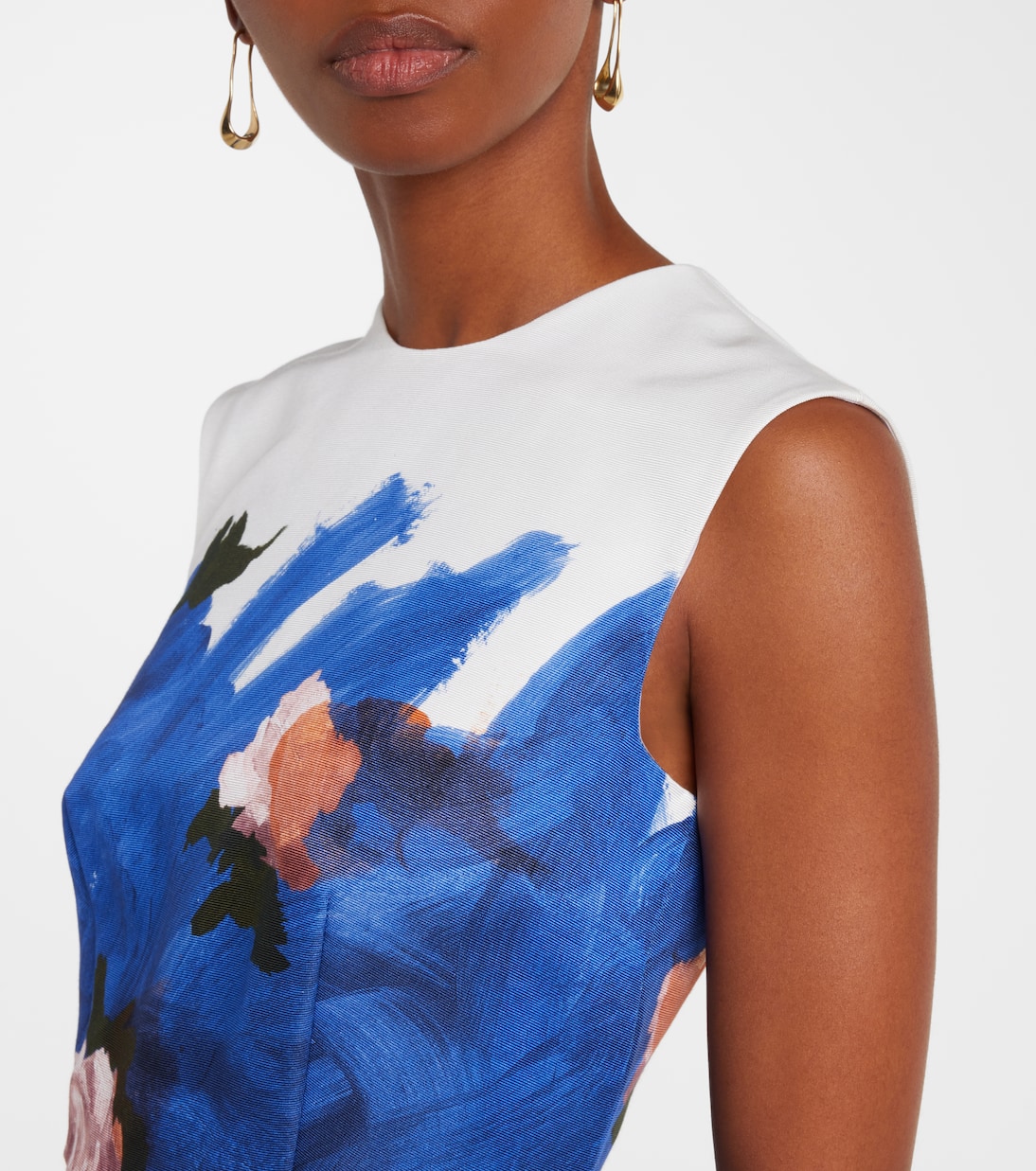 Floral cotton-blend midi dress | Erdem