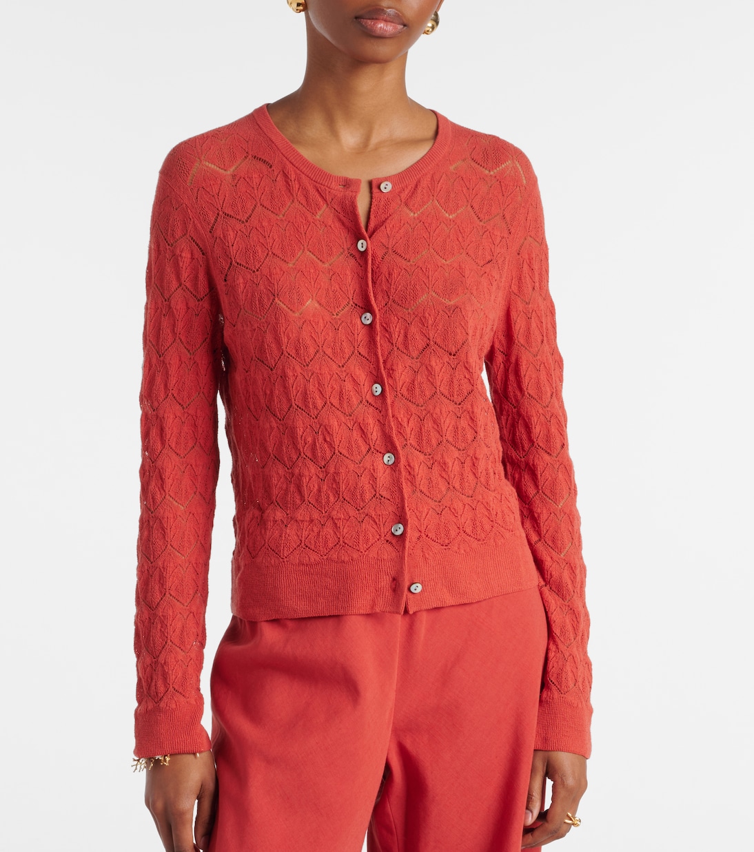Pointelle cotton cardigan | Vince