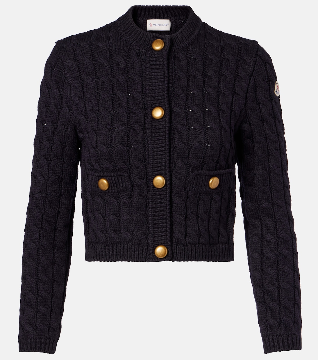 Cable-knit cotton-blend cardigan | Moncler
