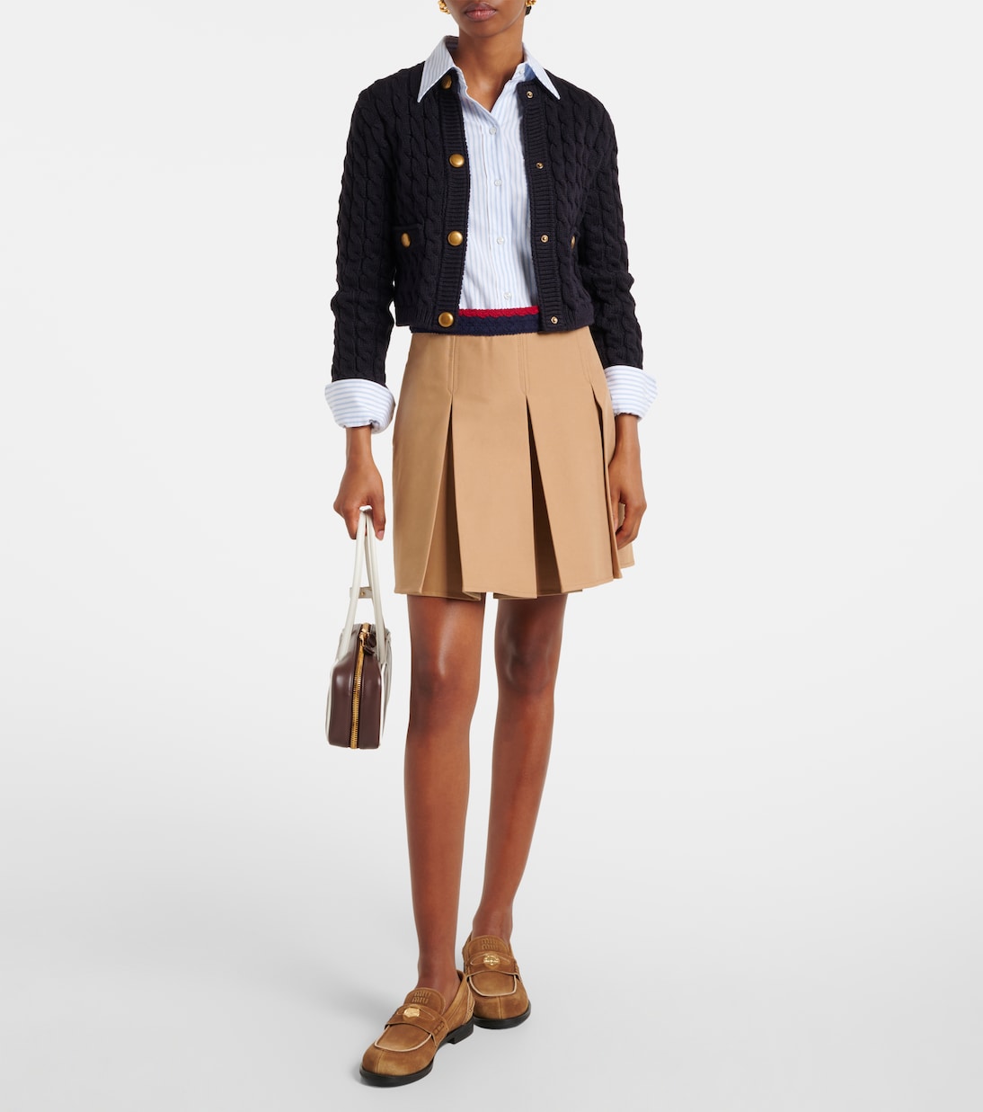 Cable-knit cotton-blend cardigan | Moncler
