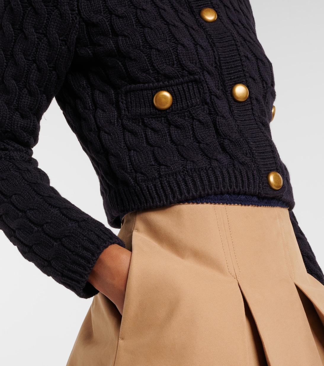 Cable-knit cotton-blend cardigan | Moncler