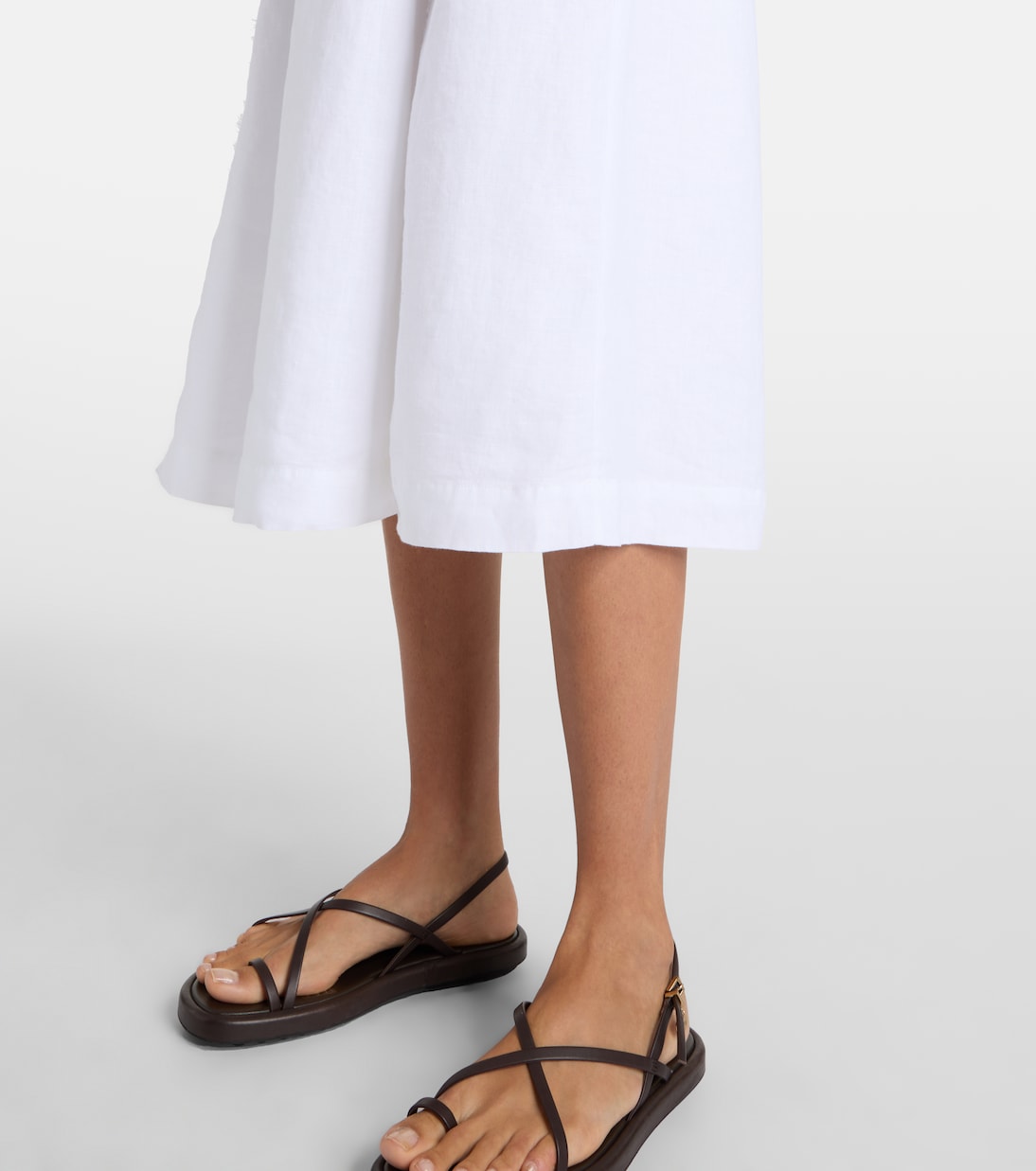 Pampelonne fringed linen midi dress | Heidi Klein