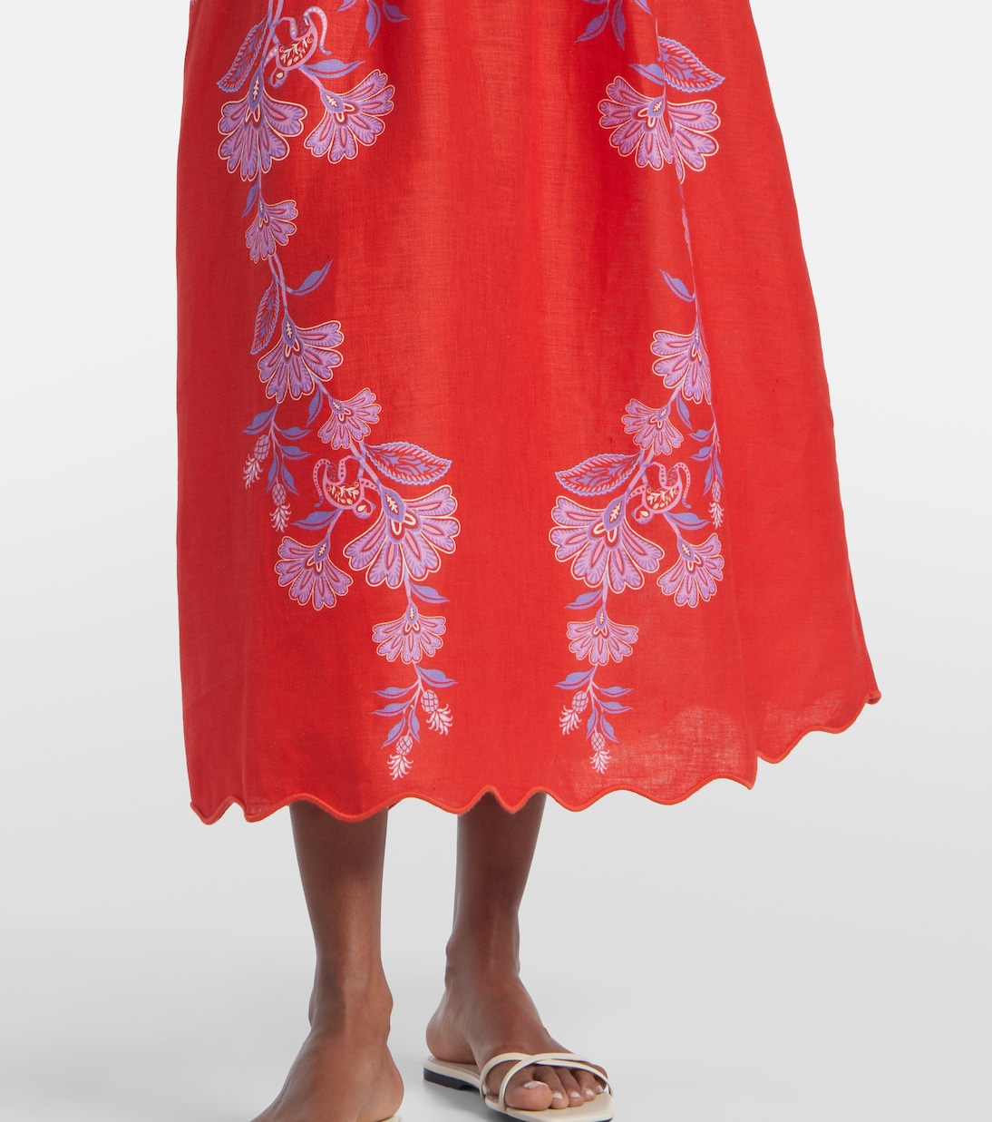 Robe midi Porcelain Garden en lin à fleurs | Farm Rio