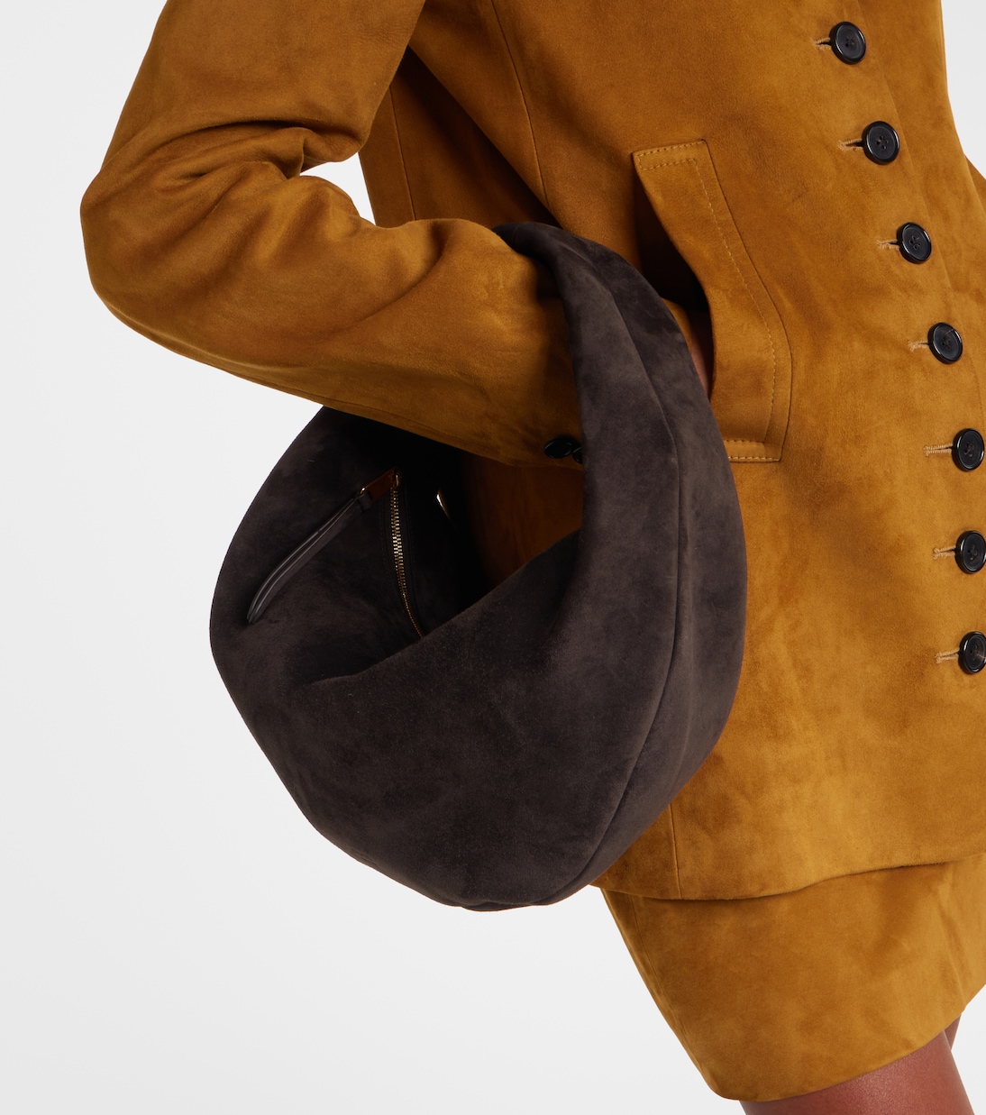 Olivia Medium suede shoulder bag | Khaite