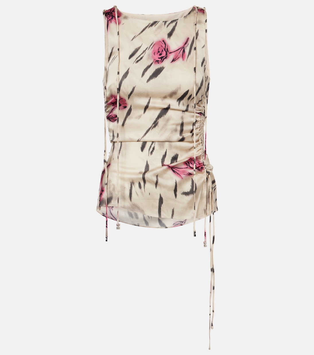 Top en satin à fleurs | Ganni