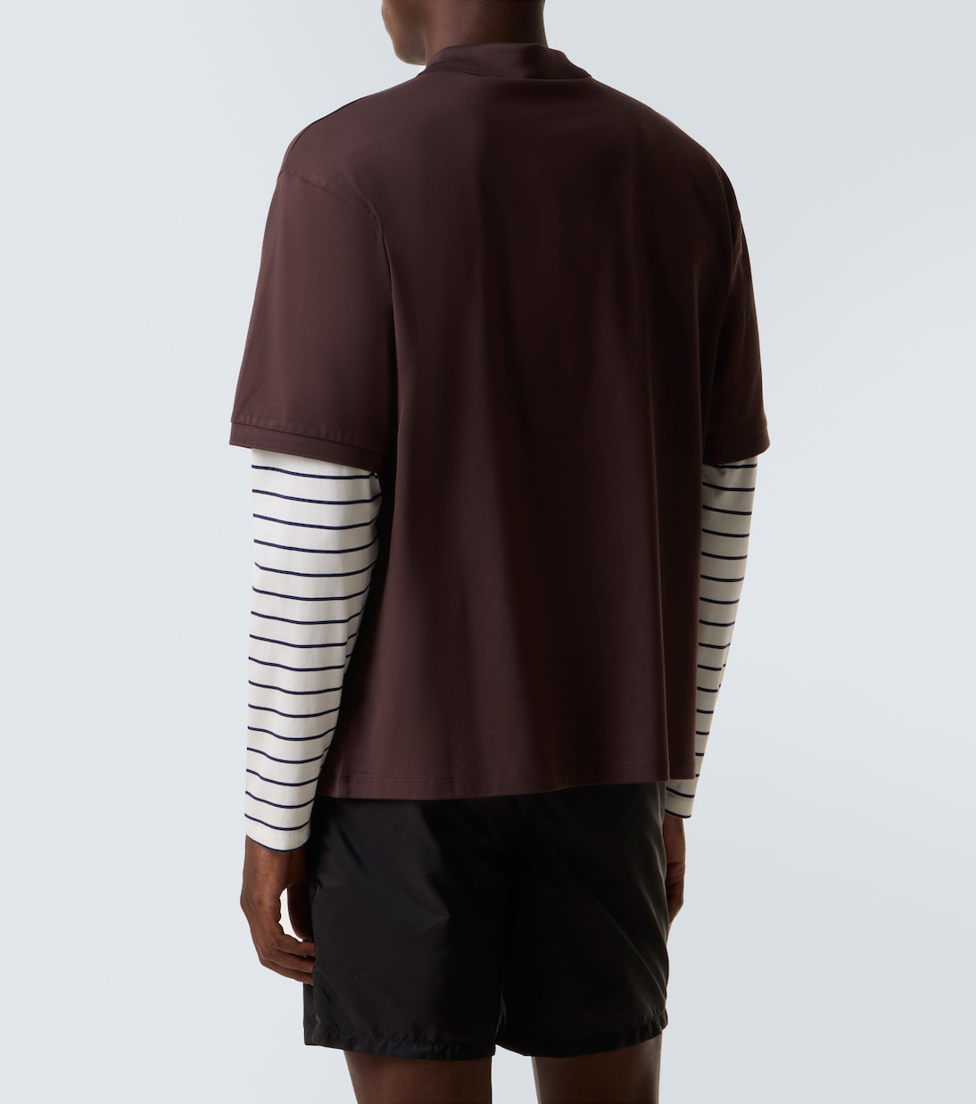 Layered striped cotton polo shirt | Miu Miu