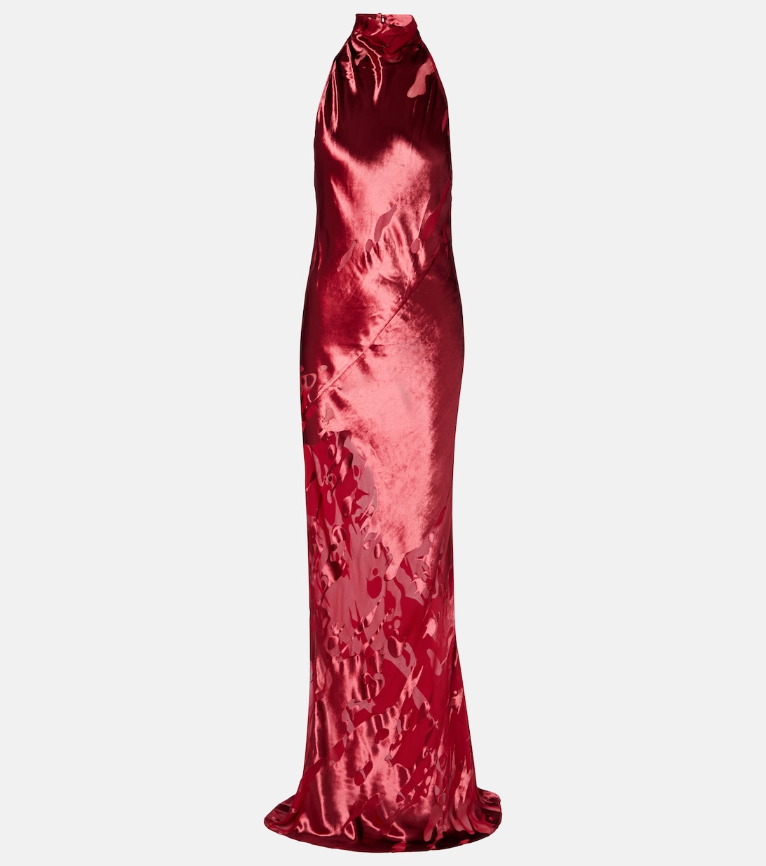 Halterneck open-back velvet gown | The Sei