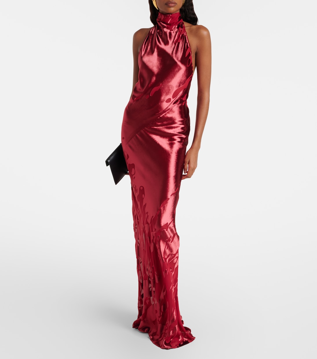 Halterneck open-back velvet gown | The Sei