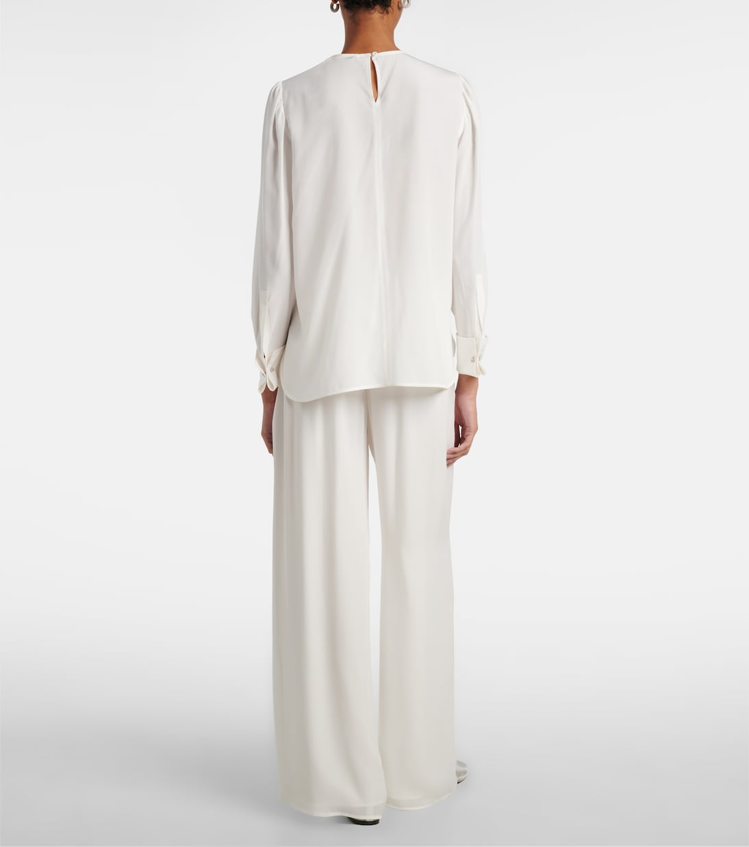 Mid-rise silk straight pants | Oscar de la Renta